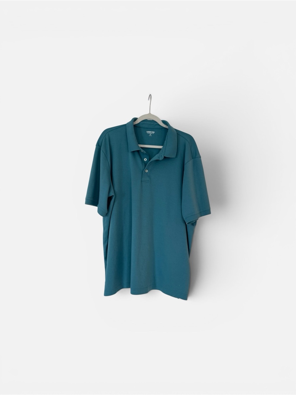 Lands' End Men's Teal Short-Sleeve Polo